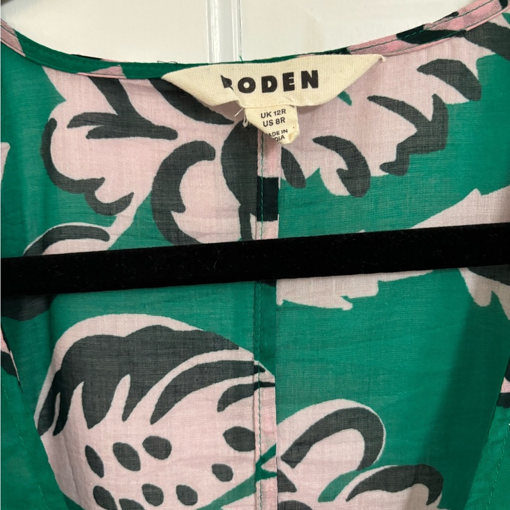 Boden Green and Pink Floral caftan cover up - Picture 4 of 6